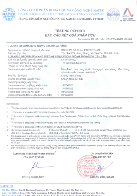 Phân tích sản phẩm thịt xòa mắm ruốc PTK